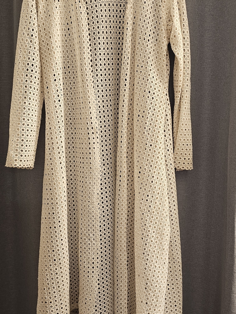 White Long Lace Cardigan Coverup